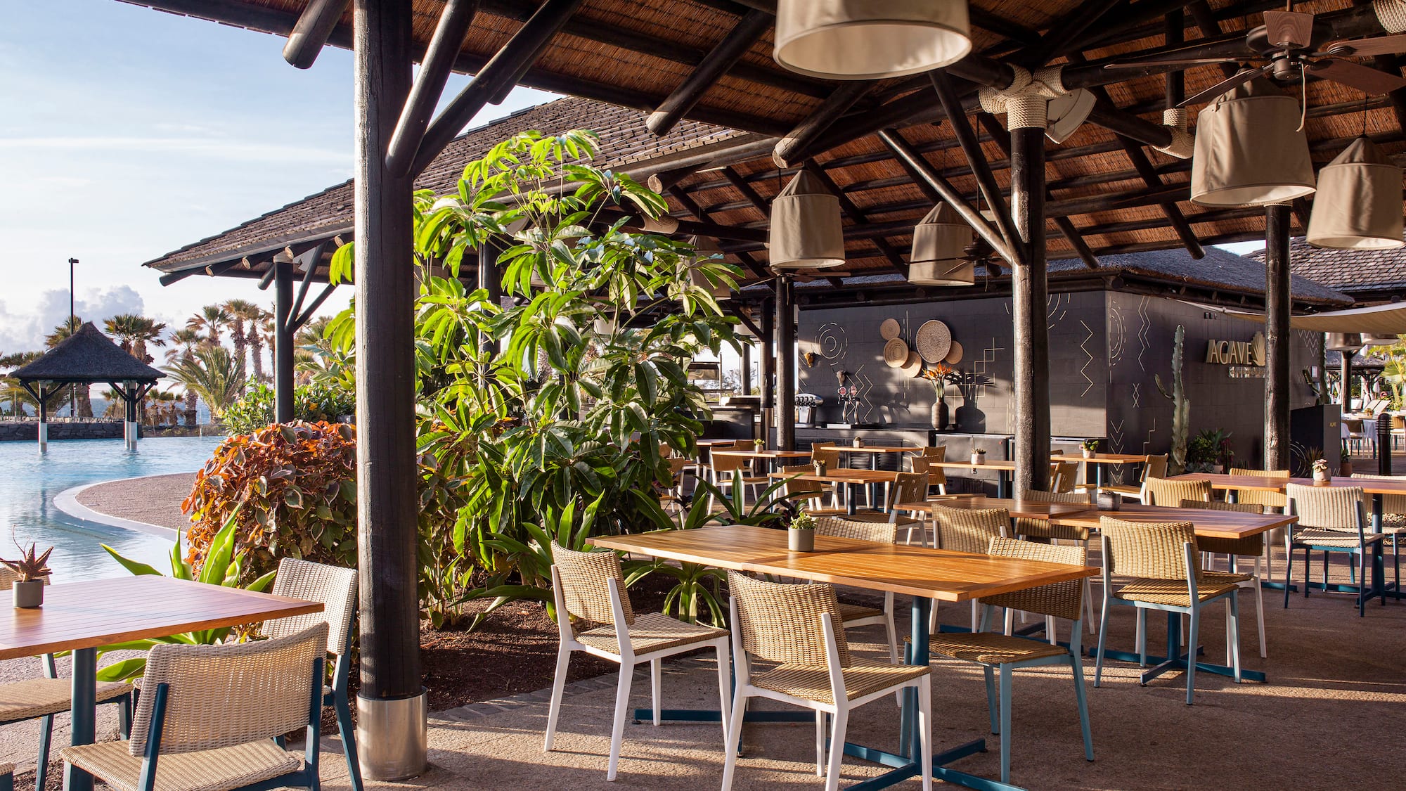 a restaurant with tables and chairs