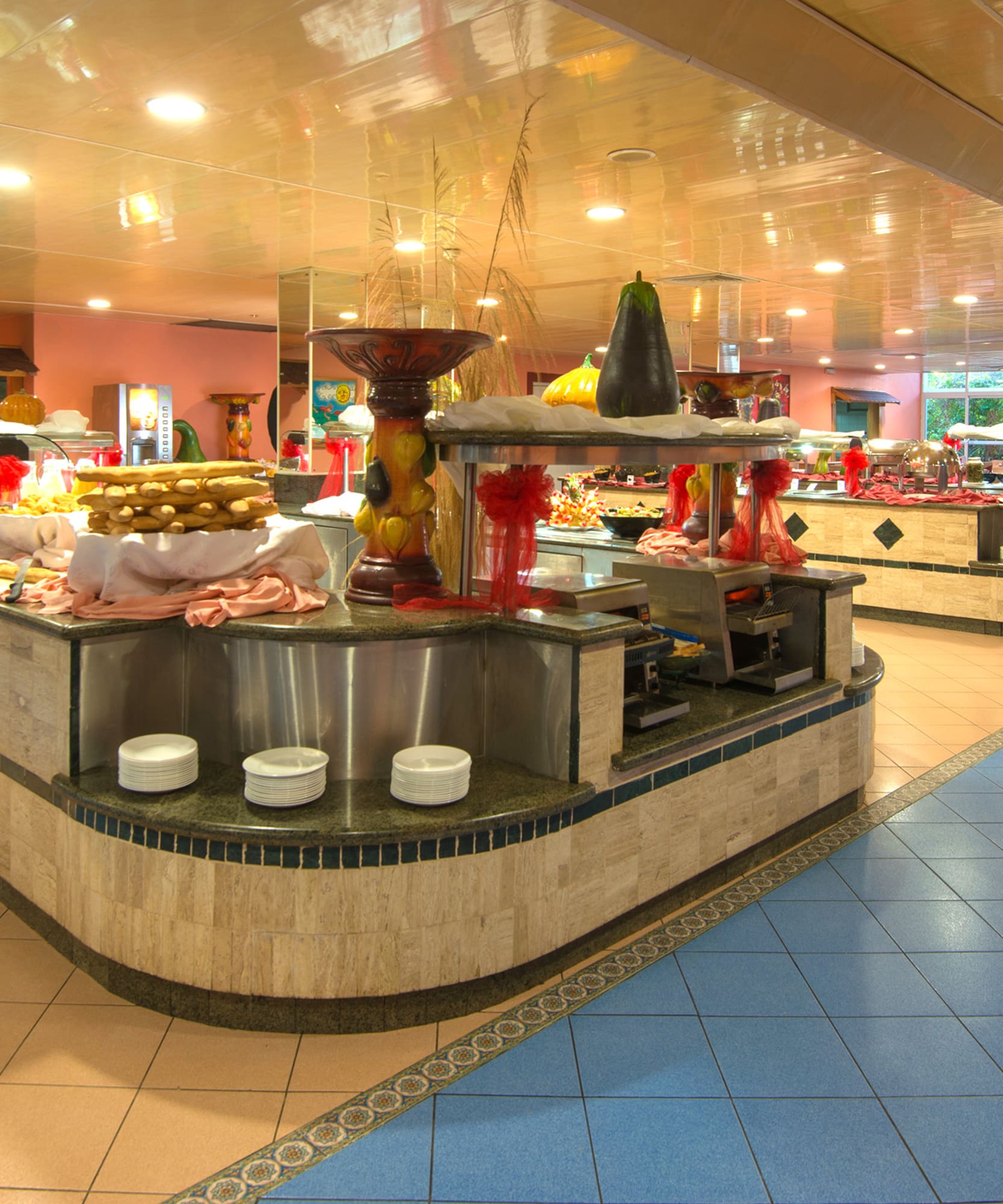 a food buffet in a restaurant