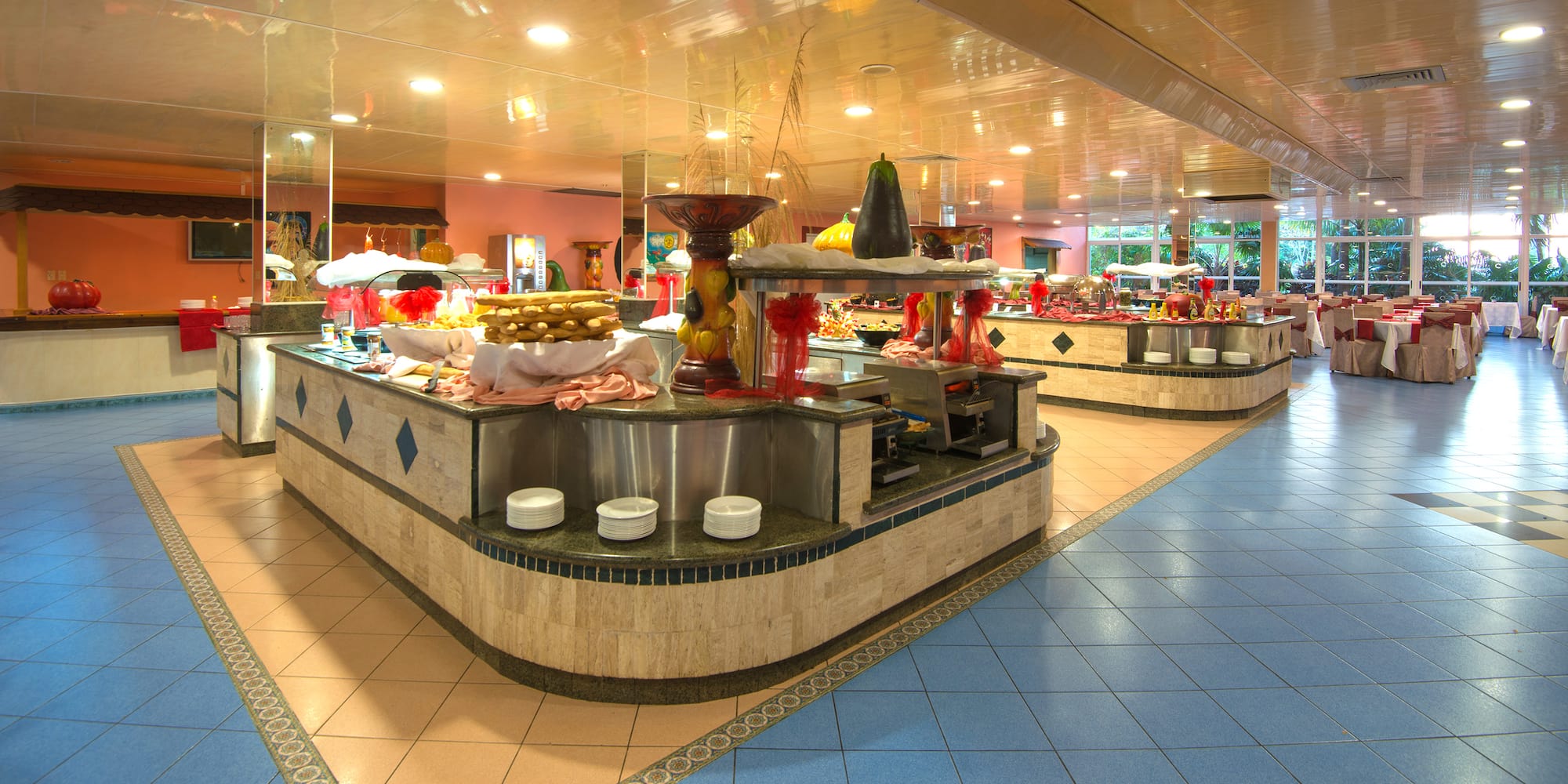 a food buffet in a restaurant