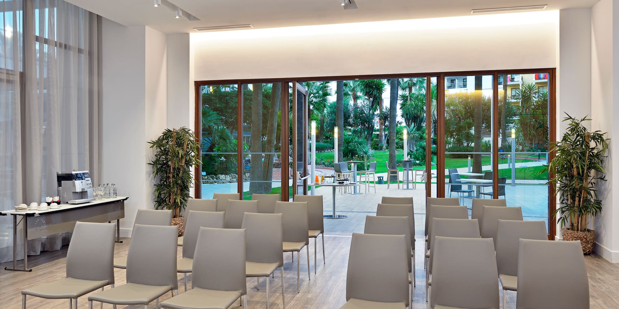 a room with chairs and a piano