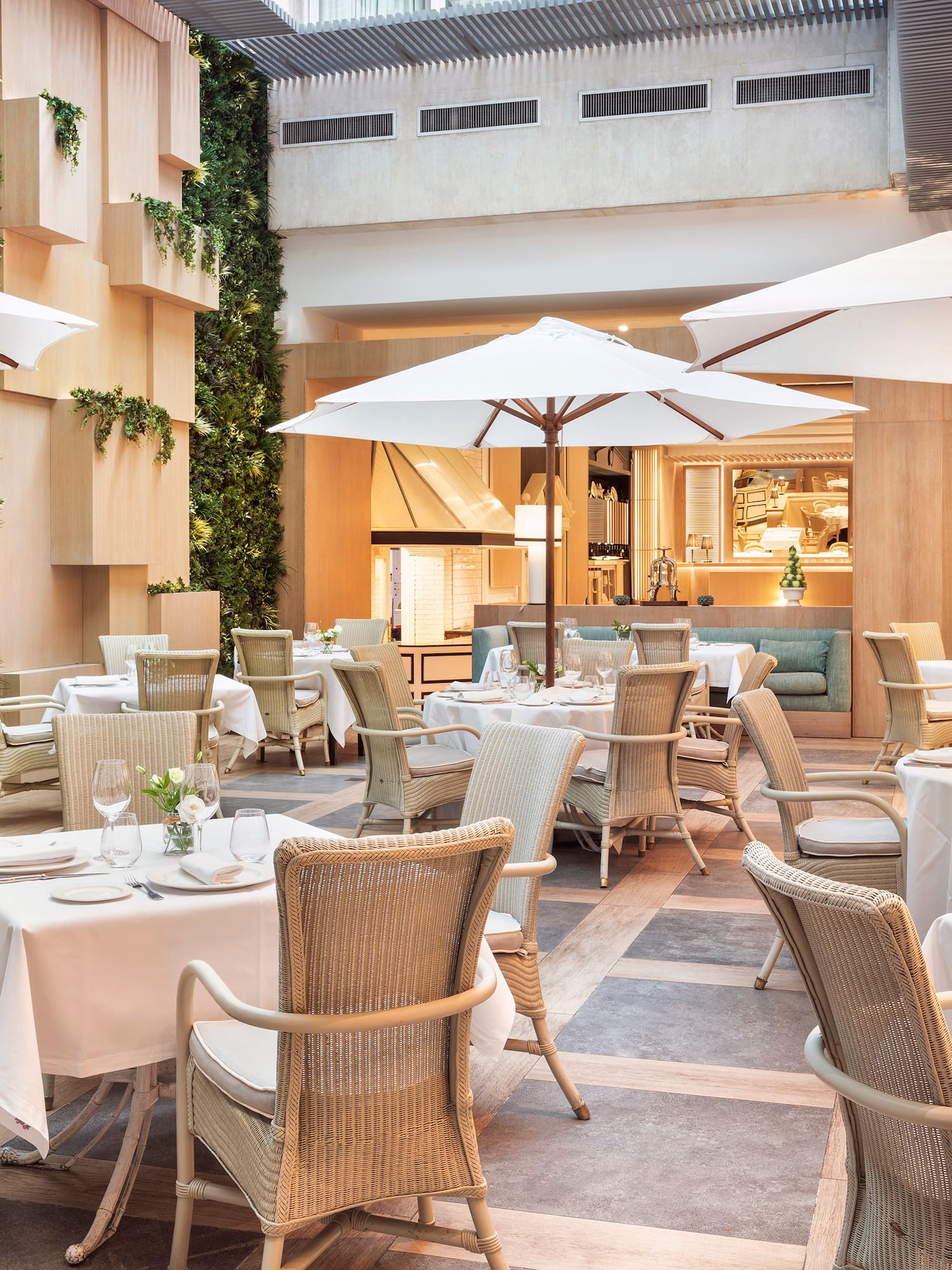 a restaurant with tables and chairs