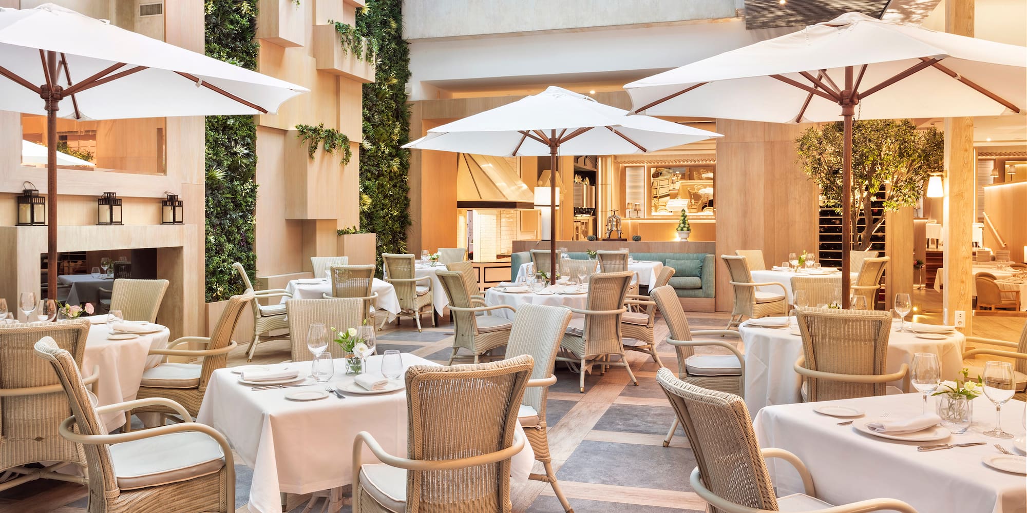 a restaurant with tables and chairs