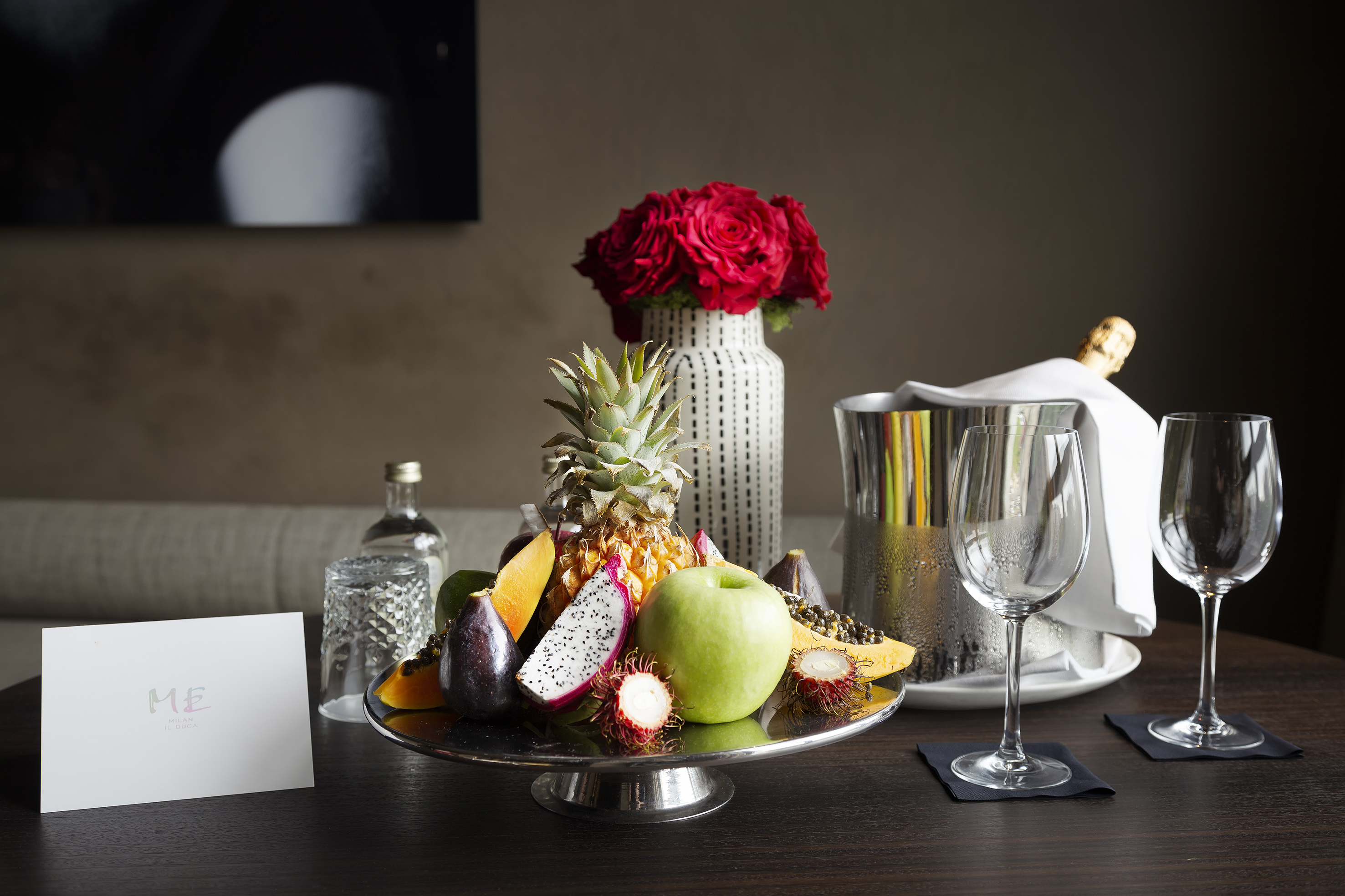 a plate of fruit on a table