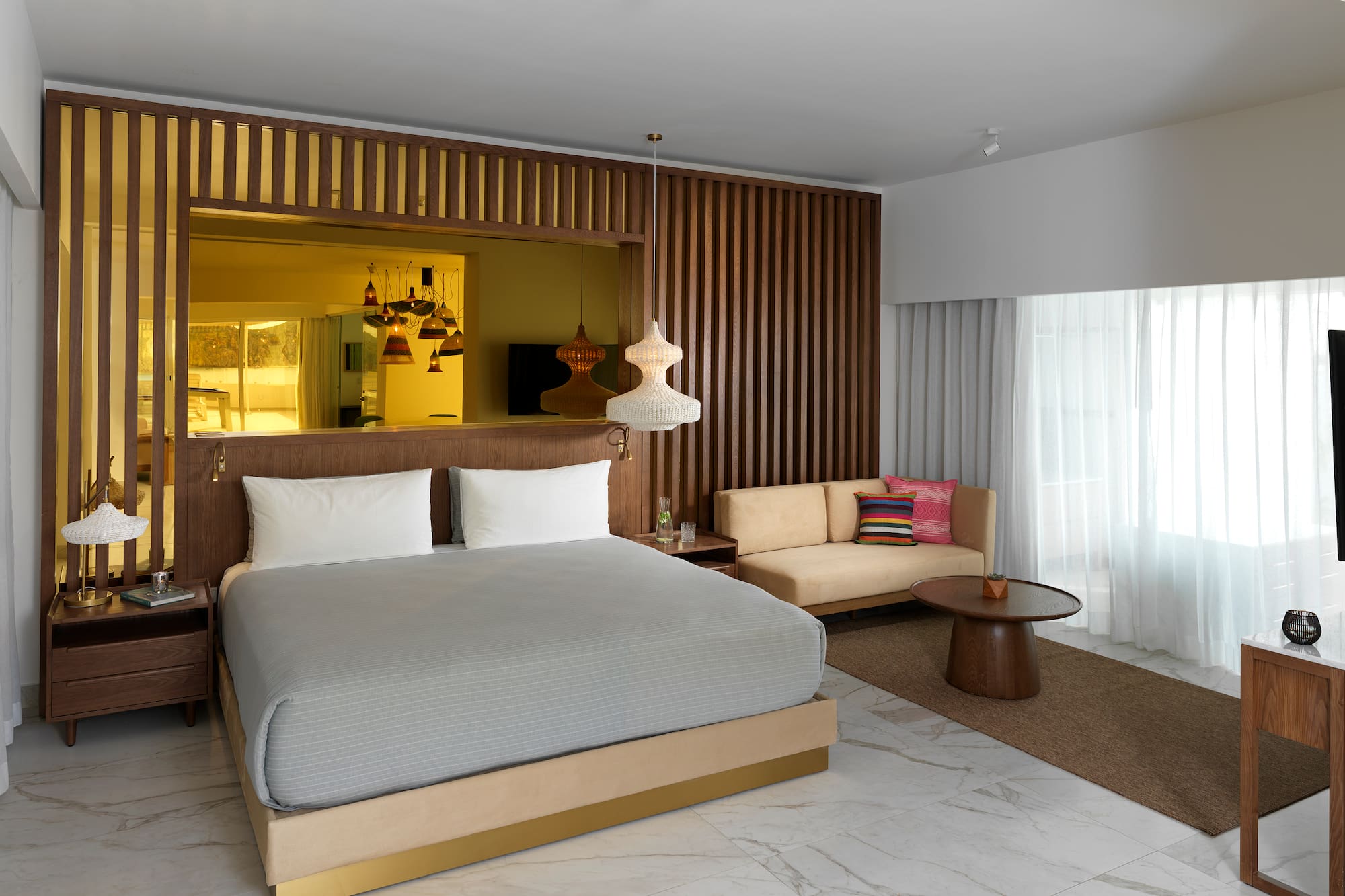 a room with a bed and a couch