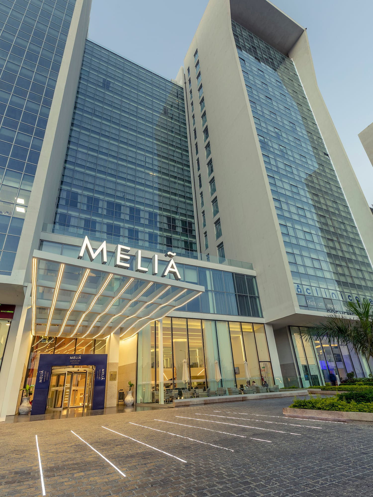 a large building with glass windows