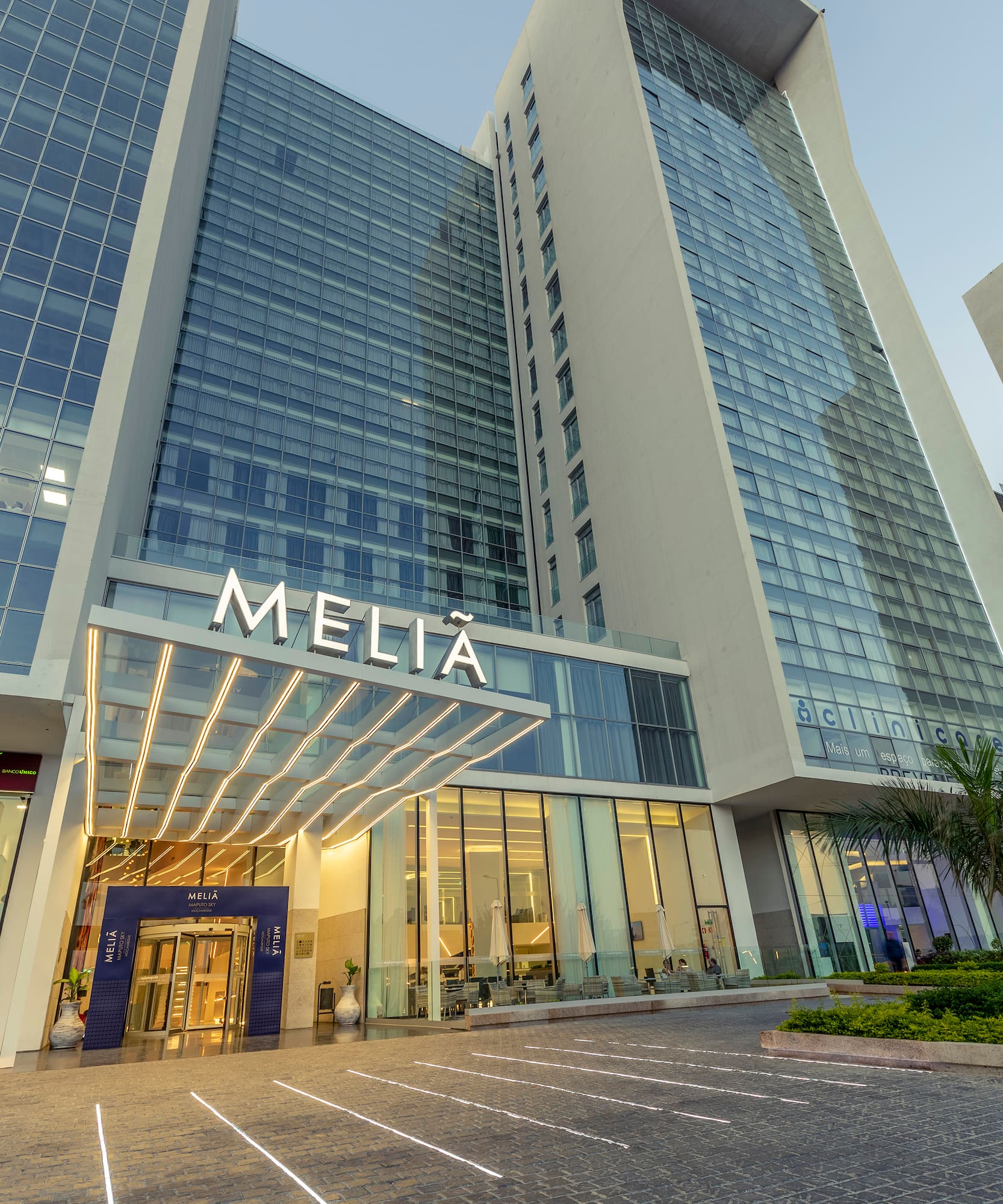 a large building with glass windows