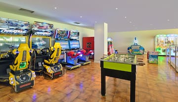 a room with arcade games
