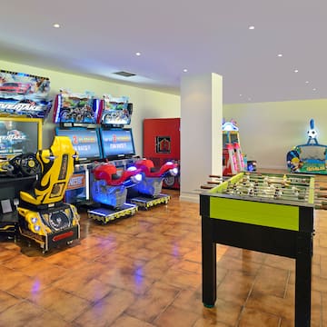 a room with arcade games