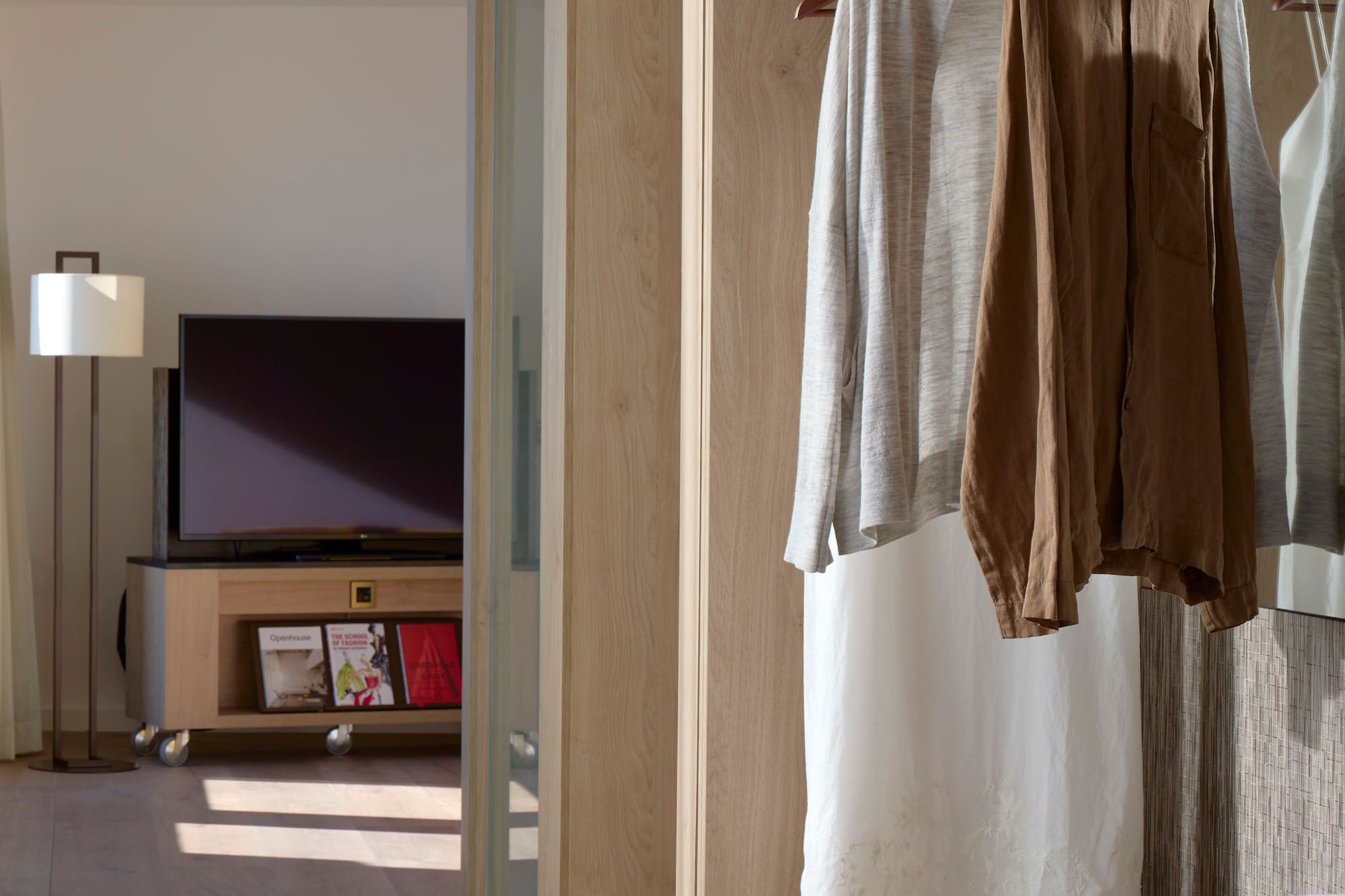 clothes on a swinger in a room