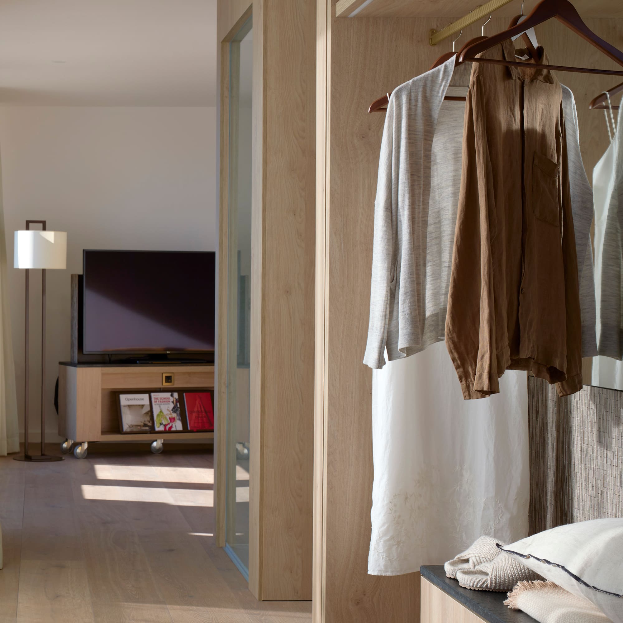 clothes on a swinger in a room