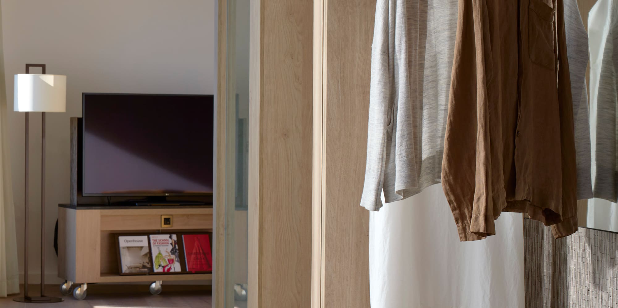 clothes on a swinger in a room