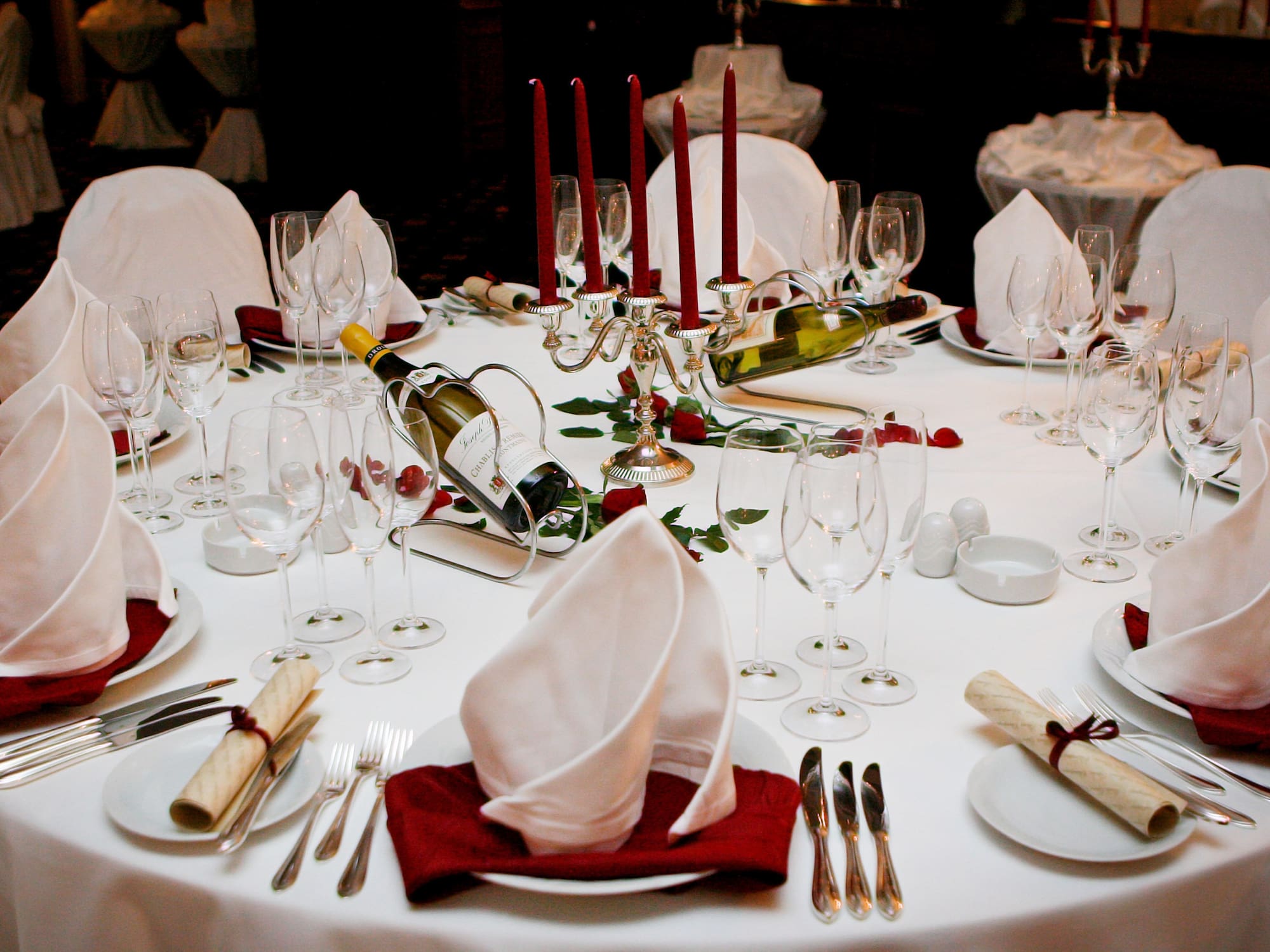 a table set for a dinner party