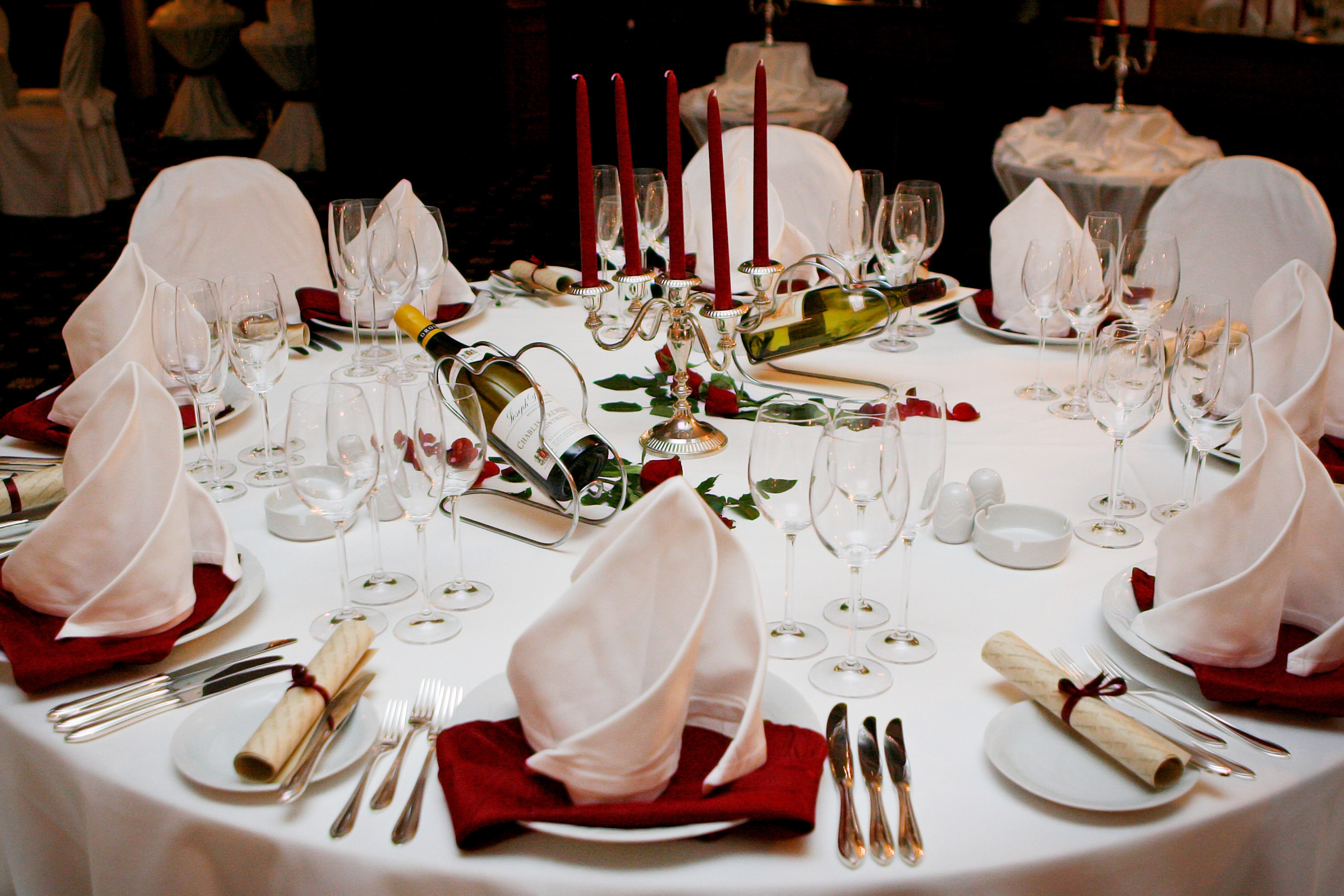 a table set for a dinner party