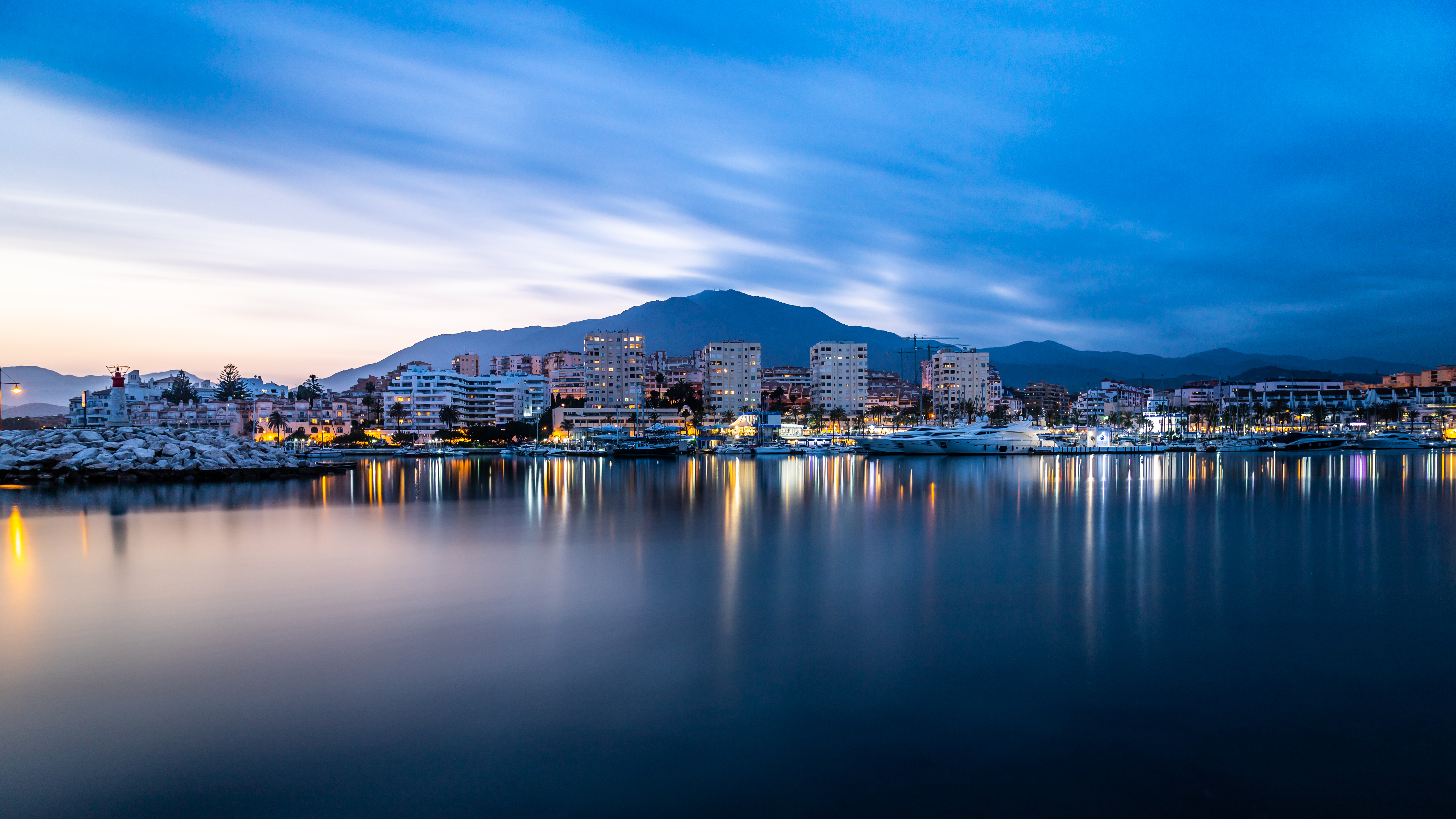 a city next to a body of water