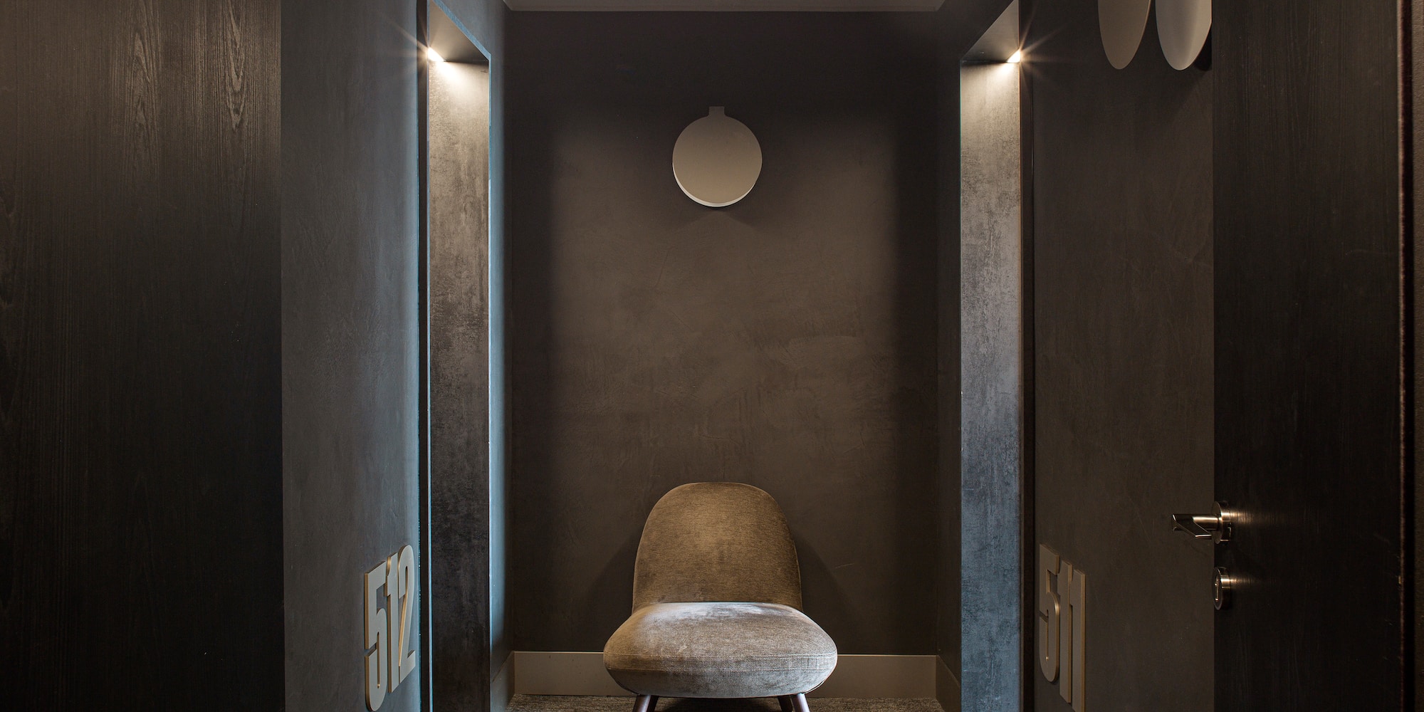 a chair in a hallway