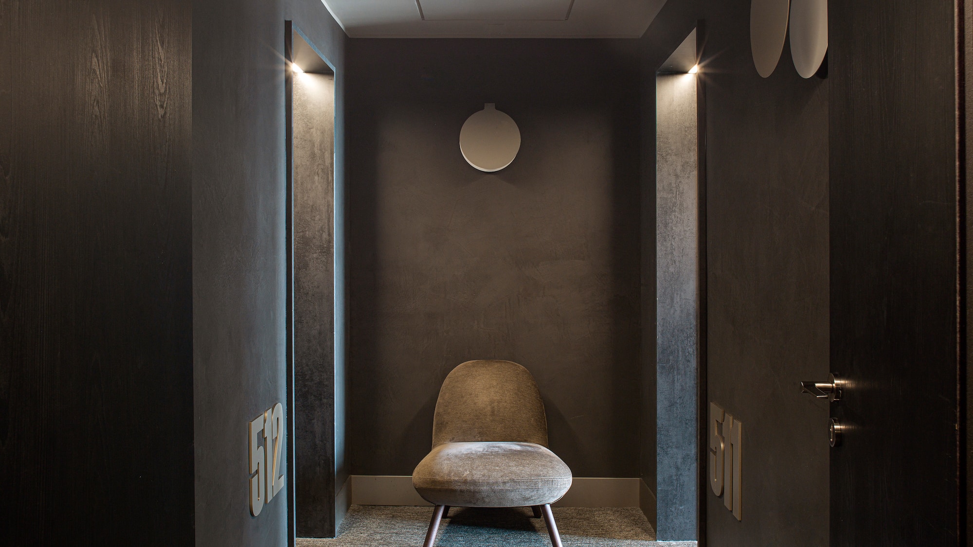 a chair in a hallway