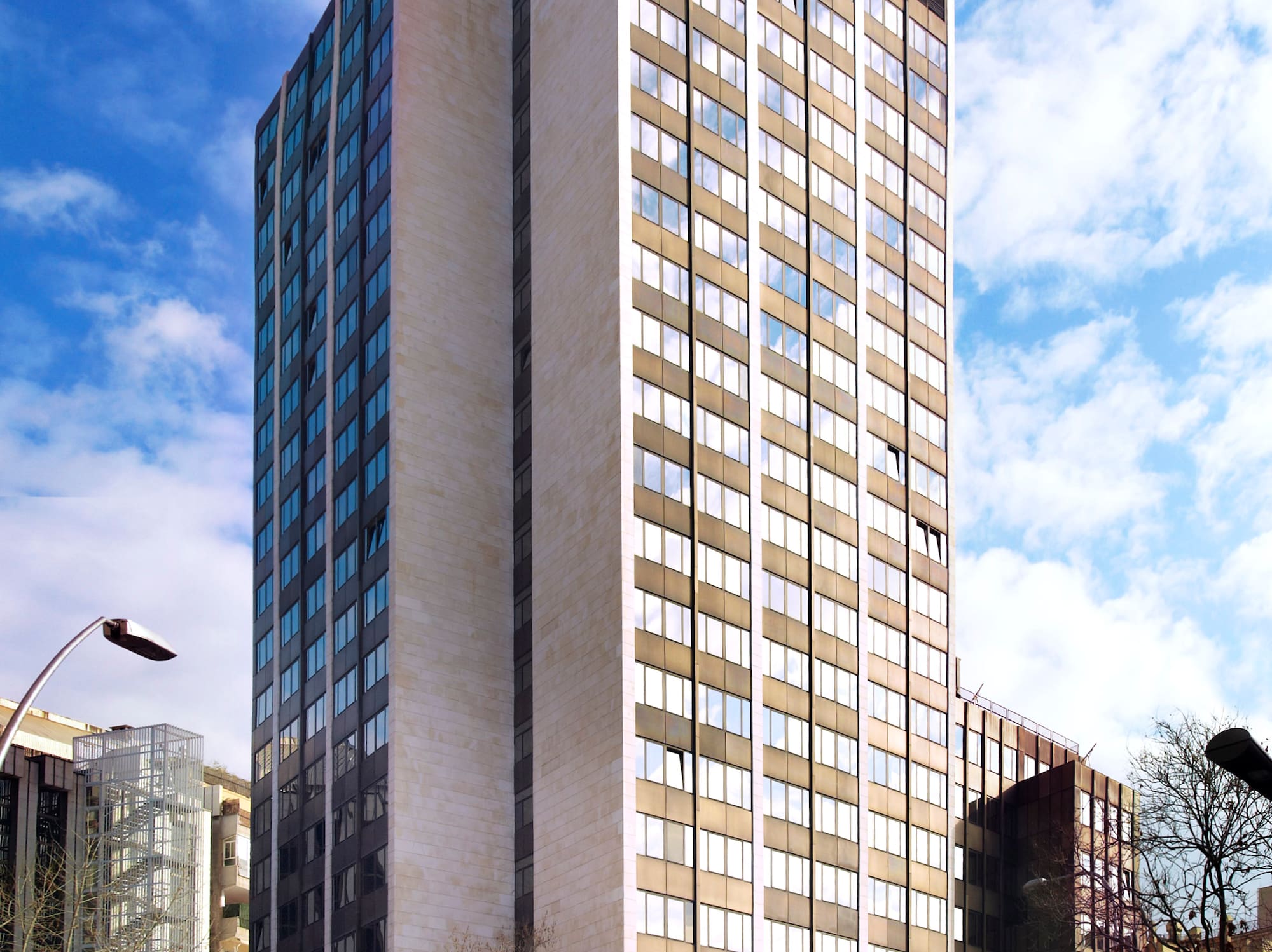 a tall building with many windows