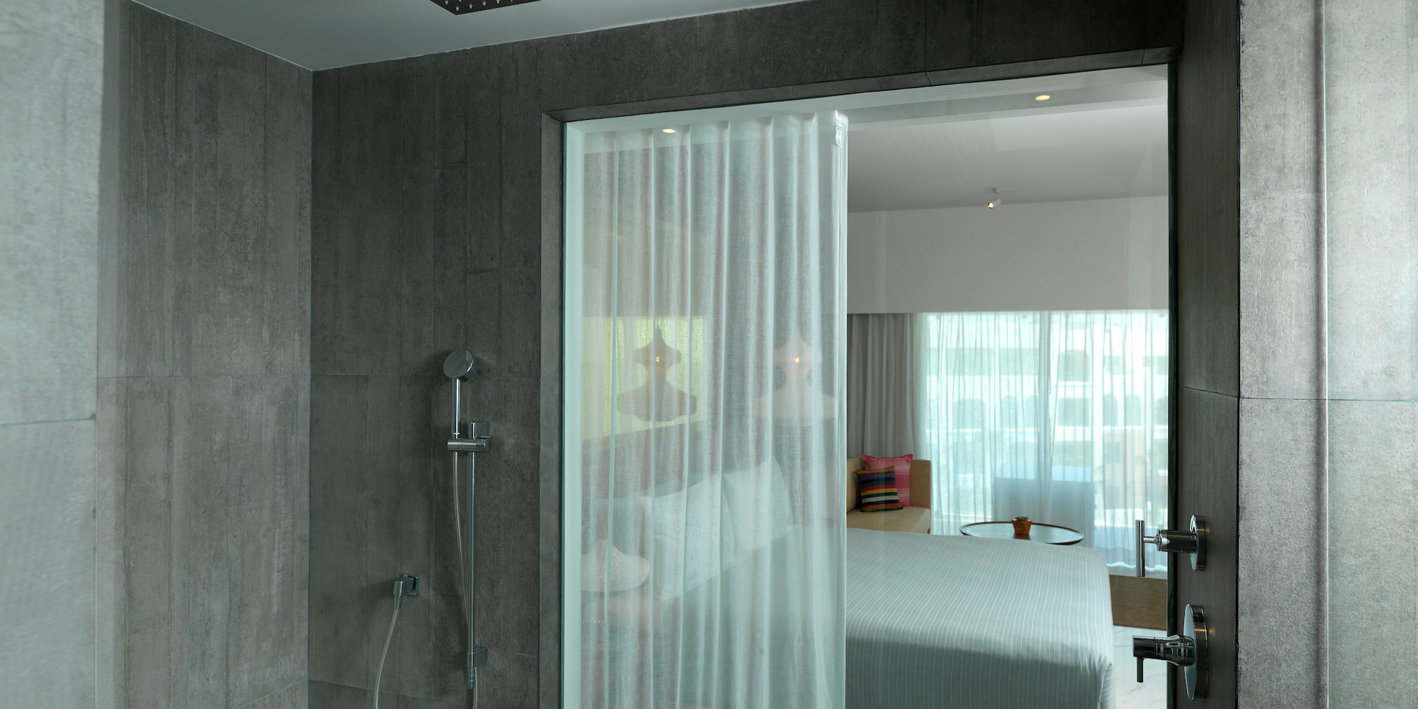 a shower in a bathroom