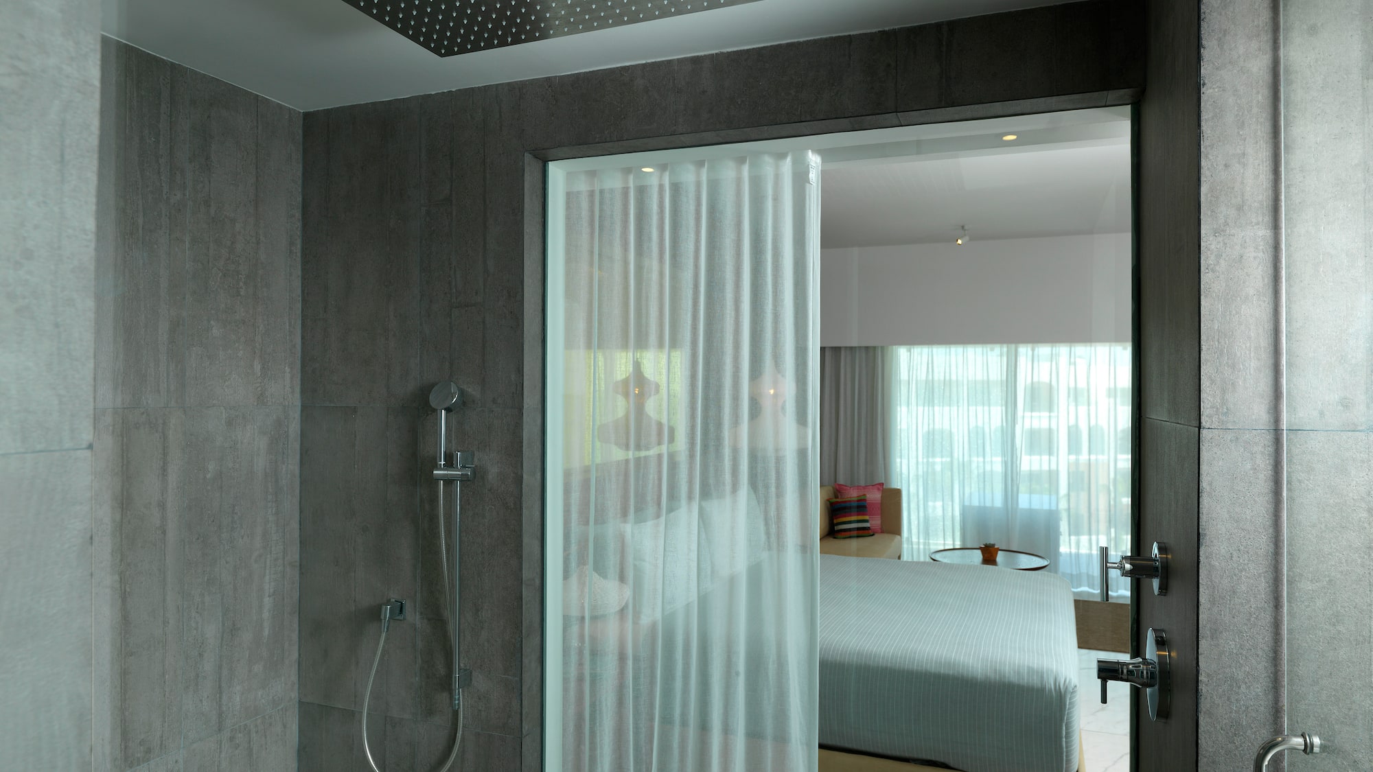 a shower in a bathroom