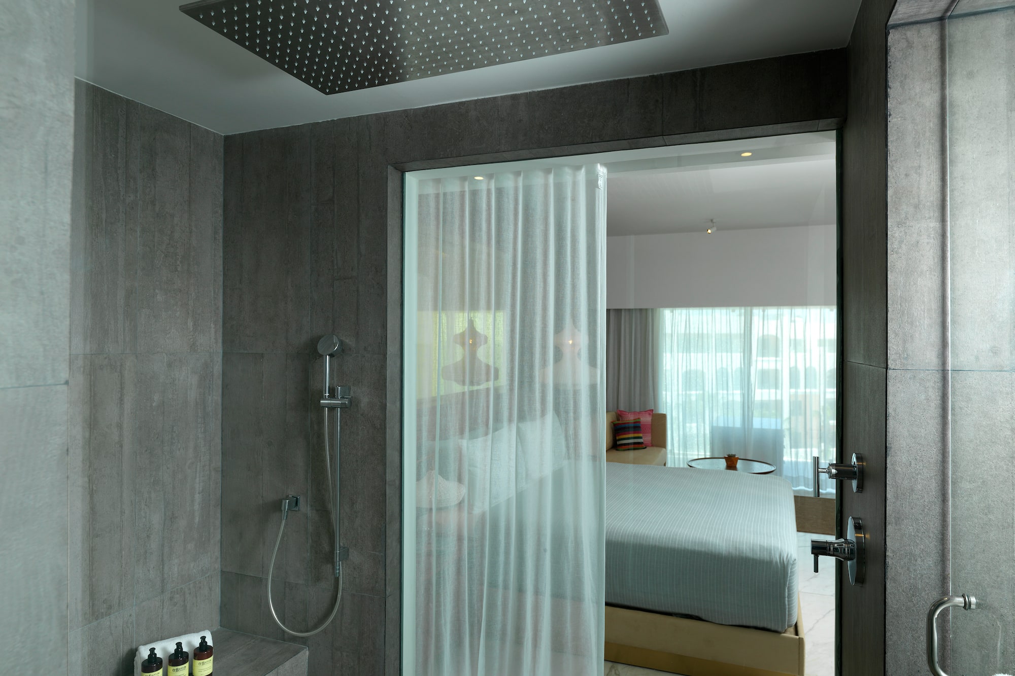 a shower in a bathroom