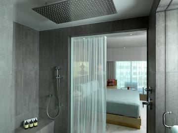 a shower in a bathroom