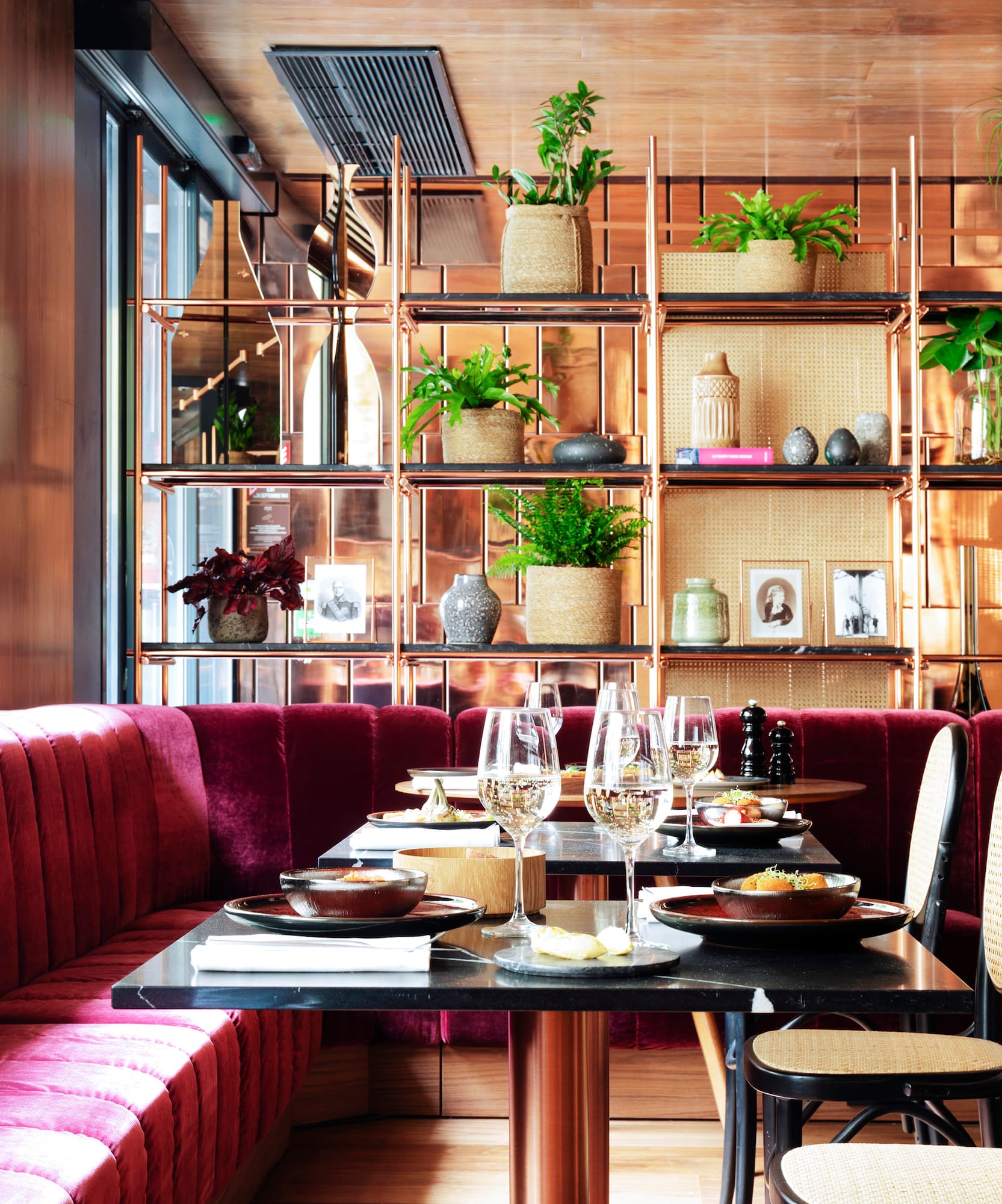 a table with food on it