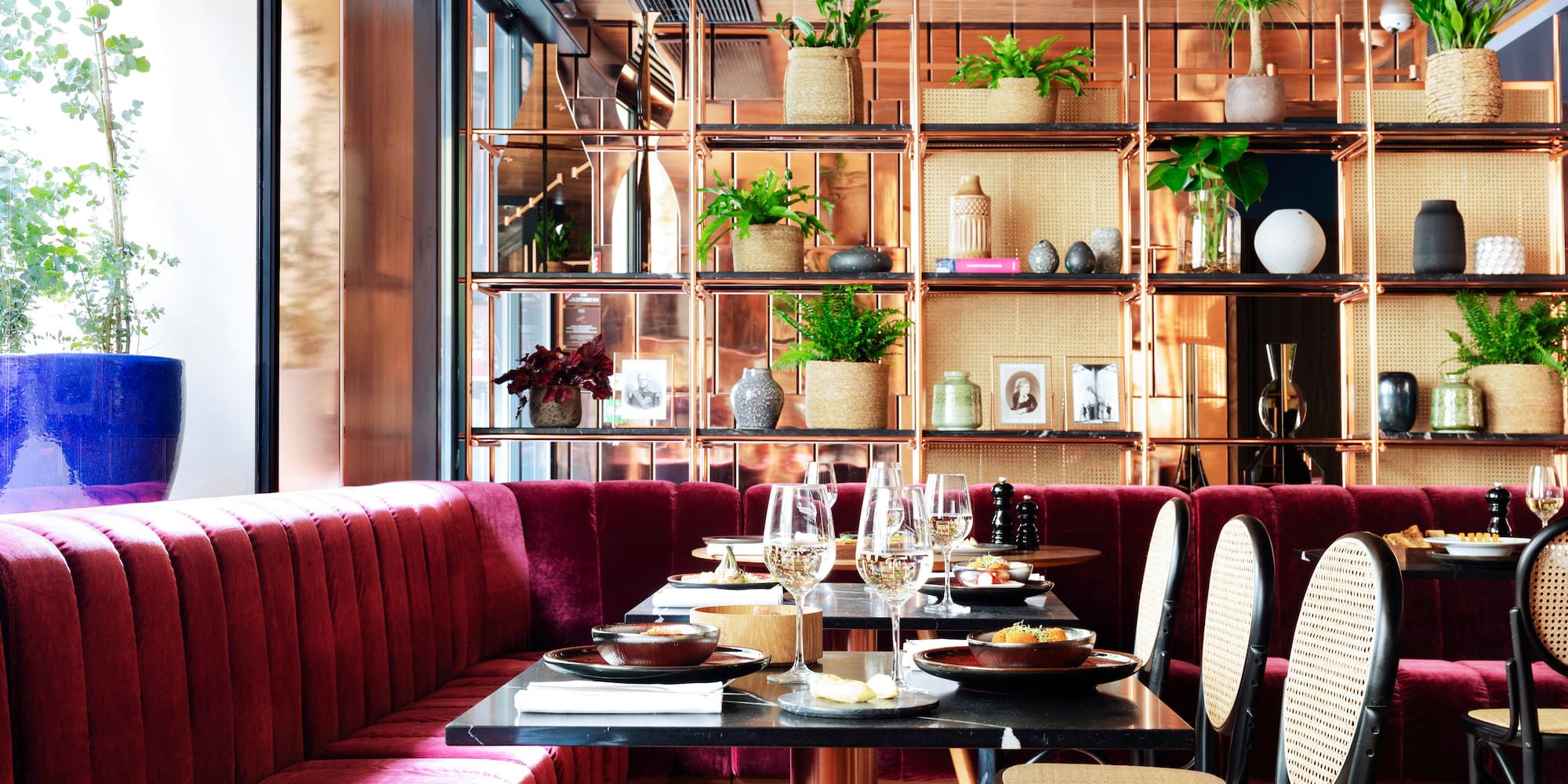 a table with food on it