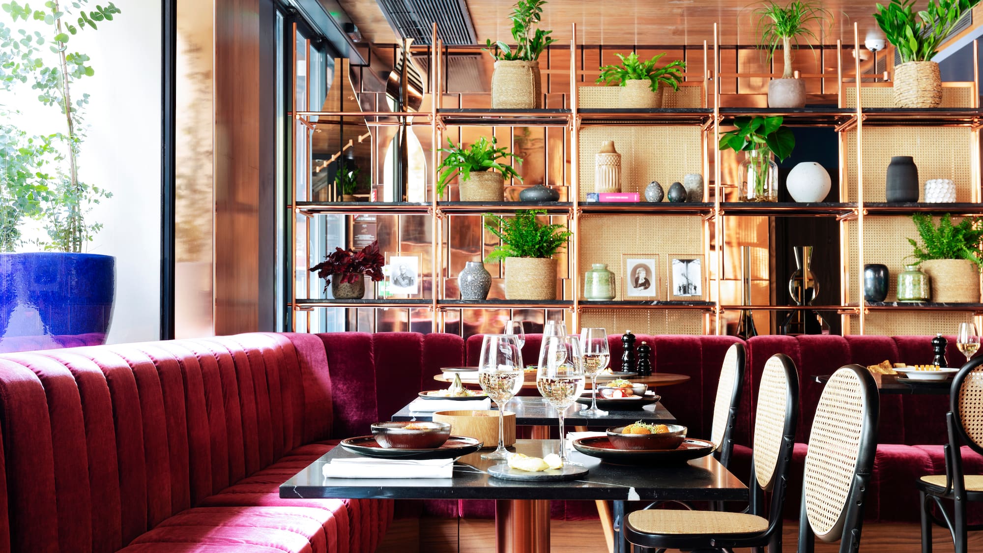 a table with food on it