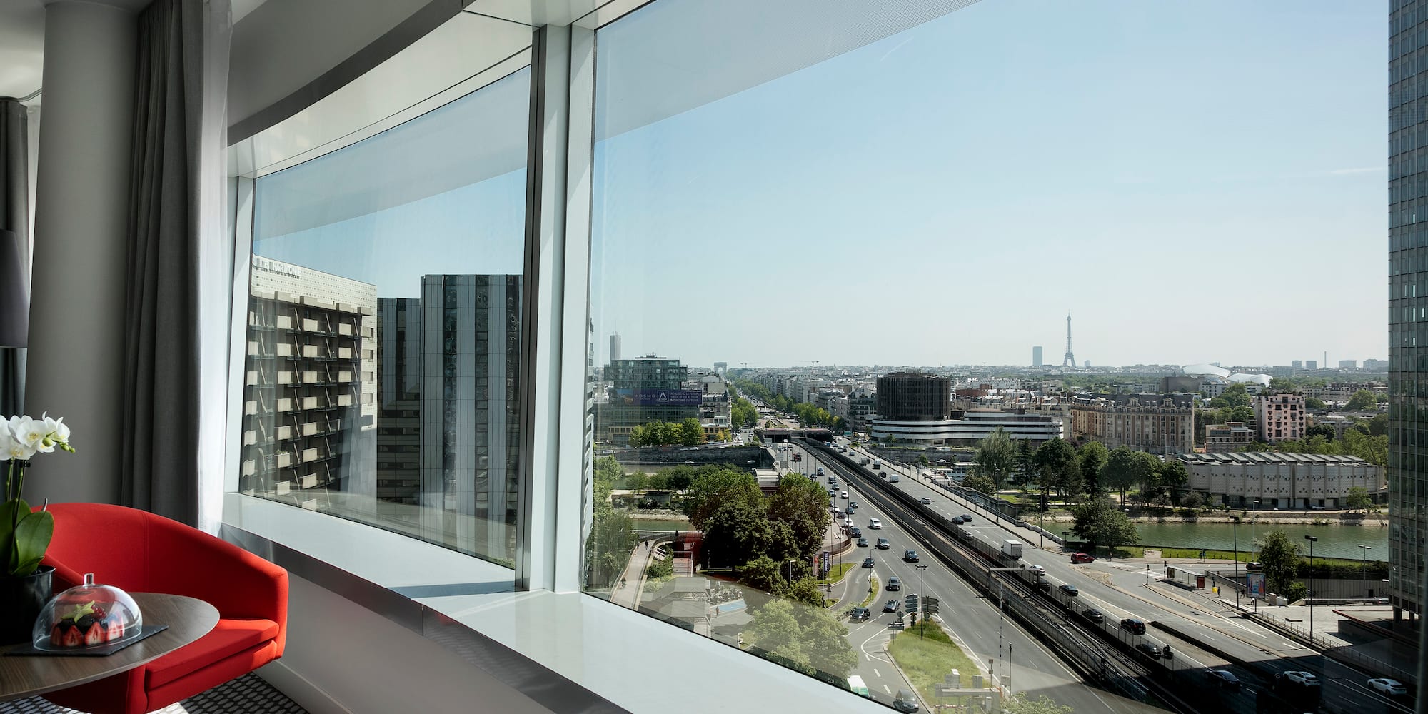a view of a city from a window