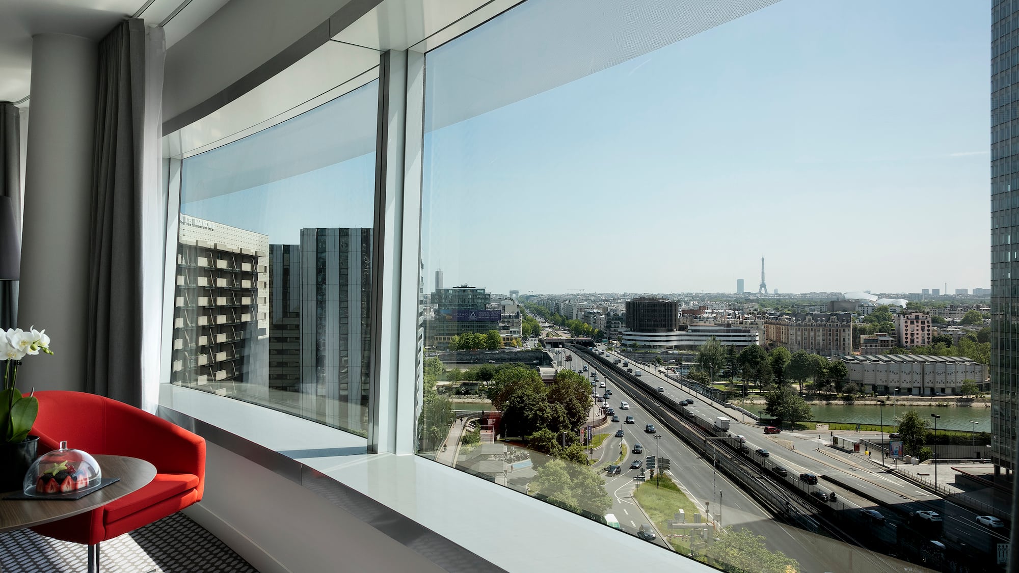 a view of a city from a window