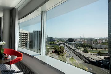 a view of a city from a window