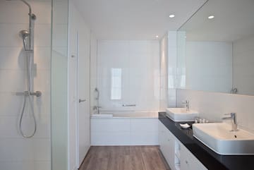a bathroom with a sink and bathtub