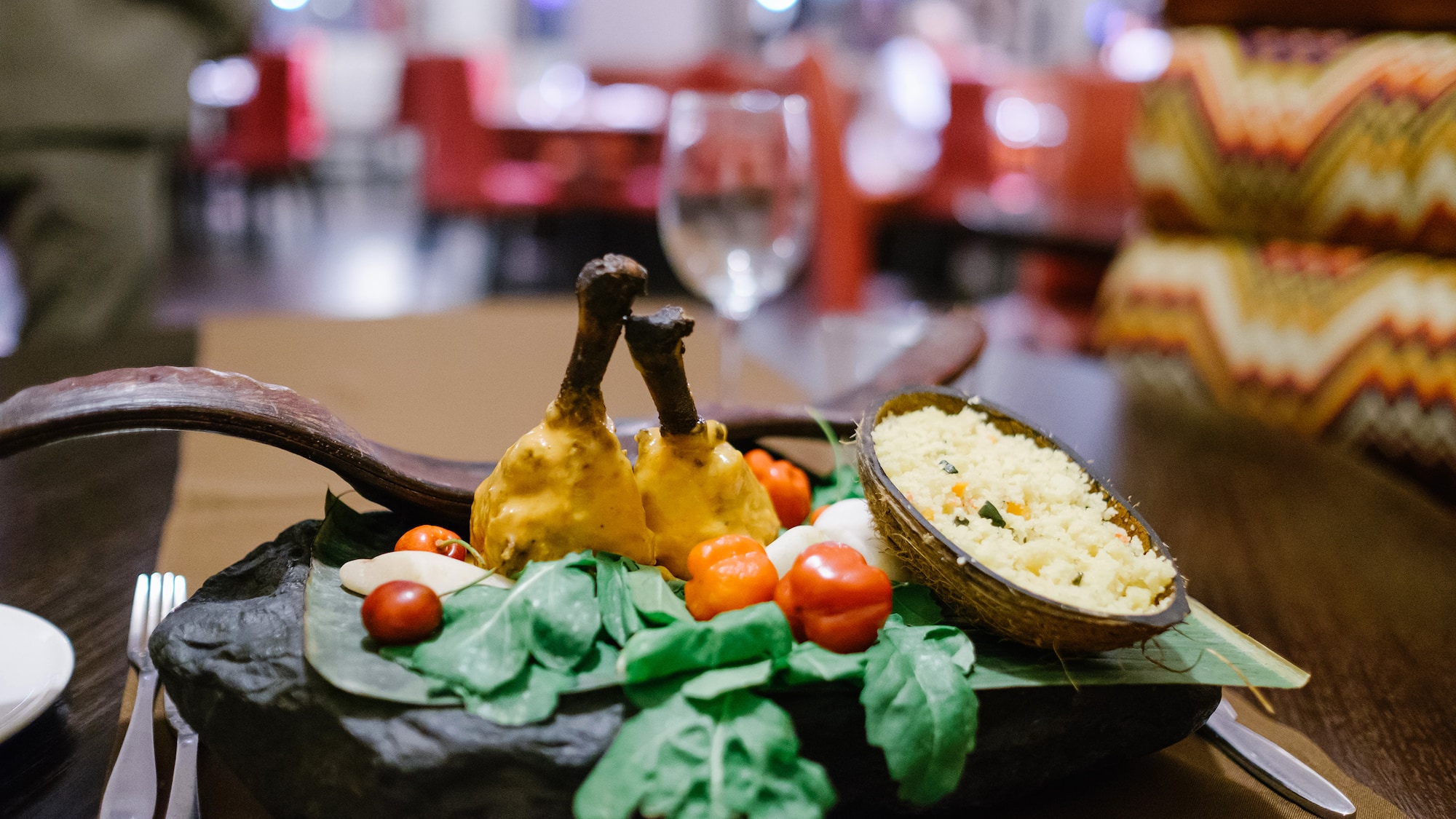 a plate of food on a table