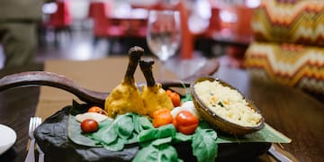 a plate of food on a table