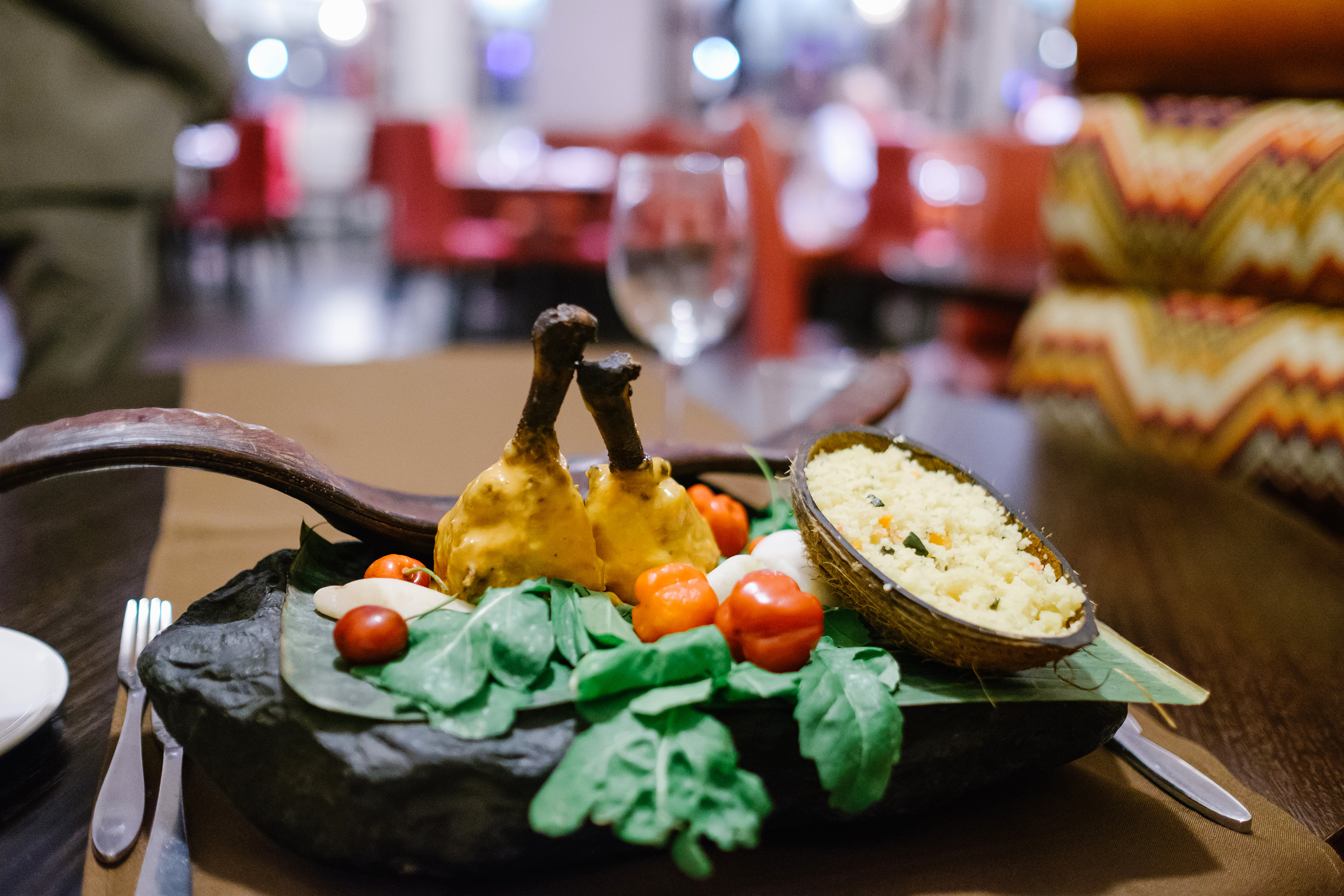 a plate of food on a table