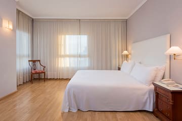 a bed in a room