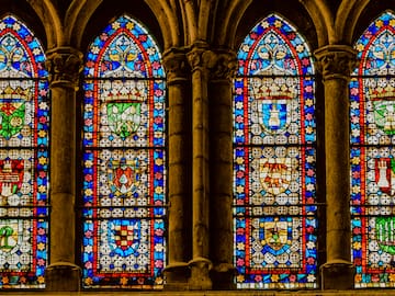a stained glass windows in a building