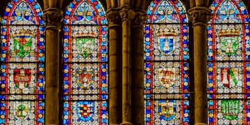 a stained glass windows in a building