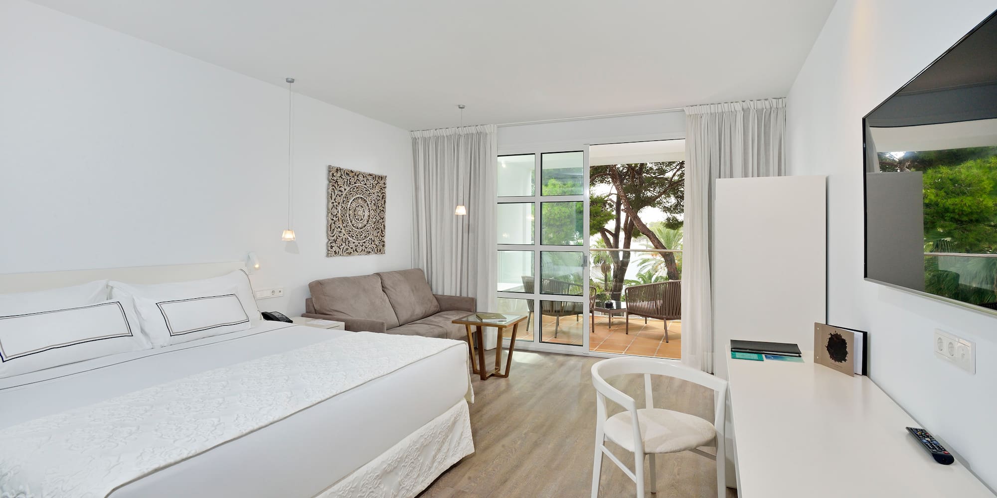 a room with a bed and a couch