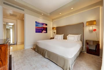 a bed in a room
