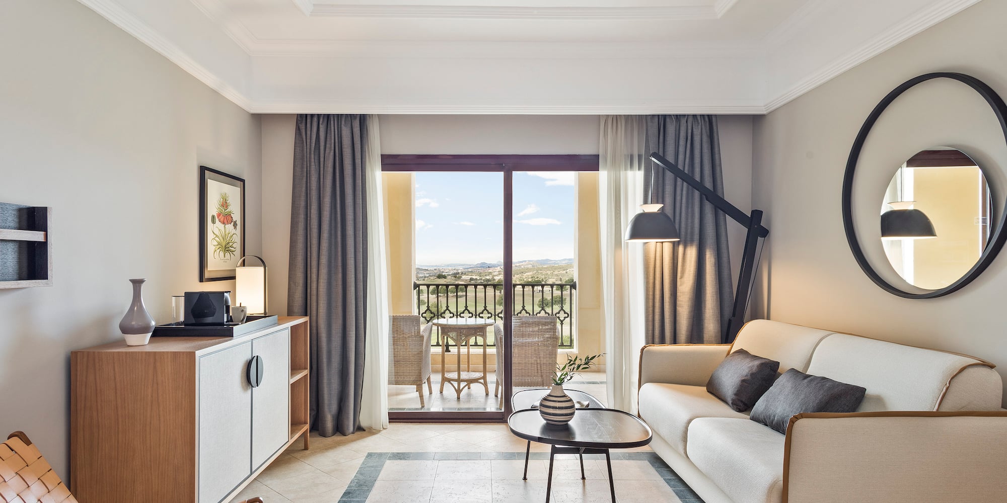 a living room with a couch and a table