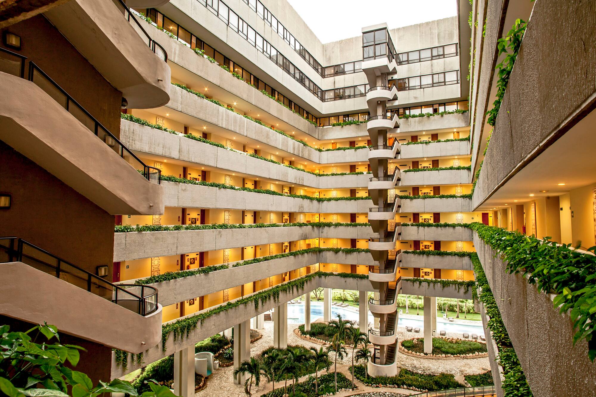 a building with many balconies