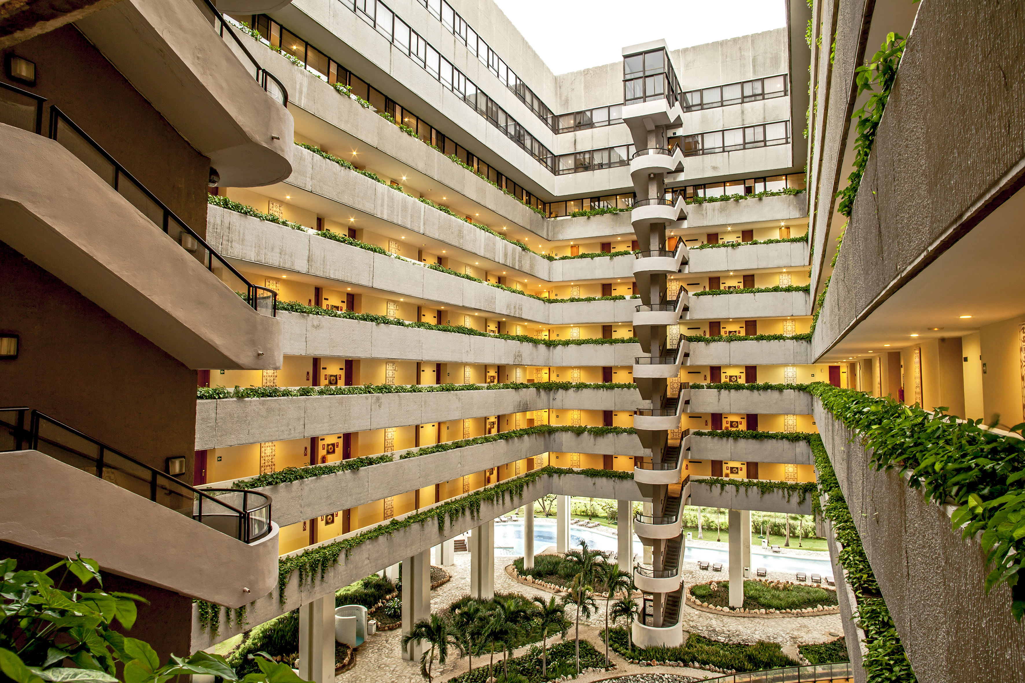a building with many balconies