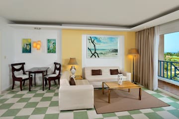 a living room with a couch and table