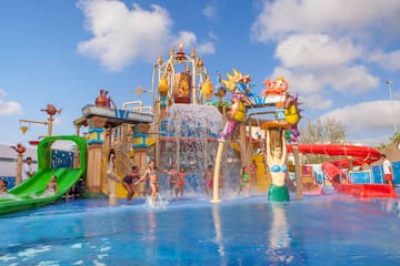 a water park with people in the water