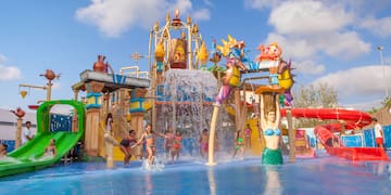 a water park with people in the water