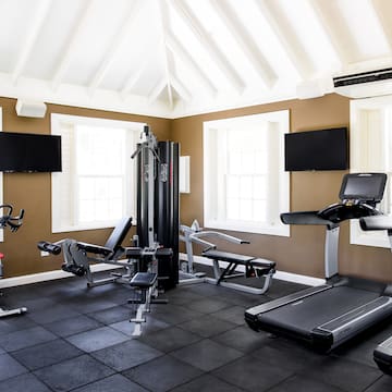 a gym with exercise equipment
