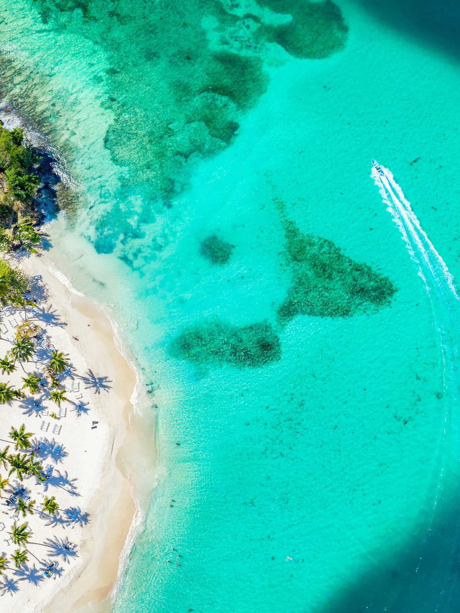 a beach with a boat in the water