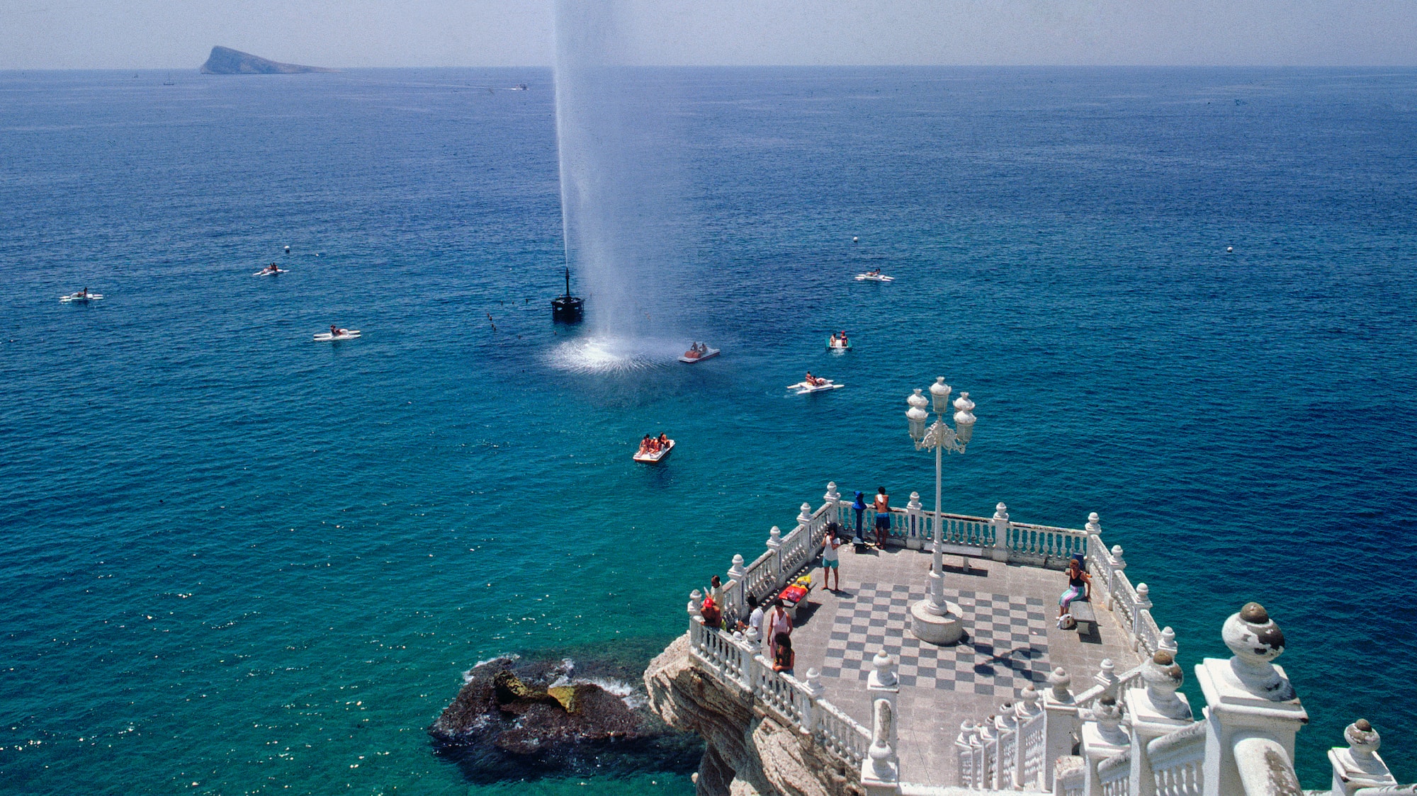 a fountain in the water