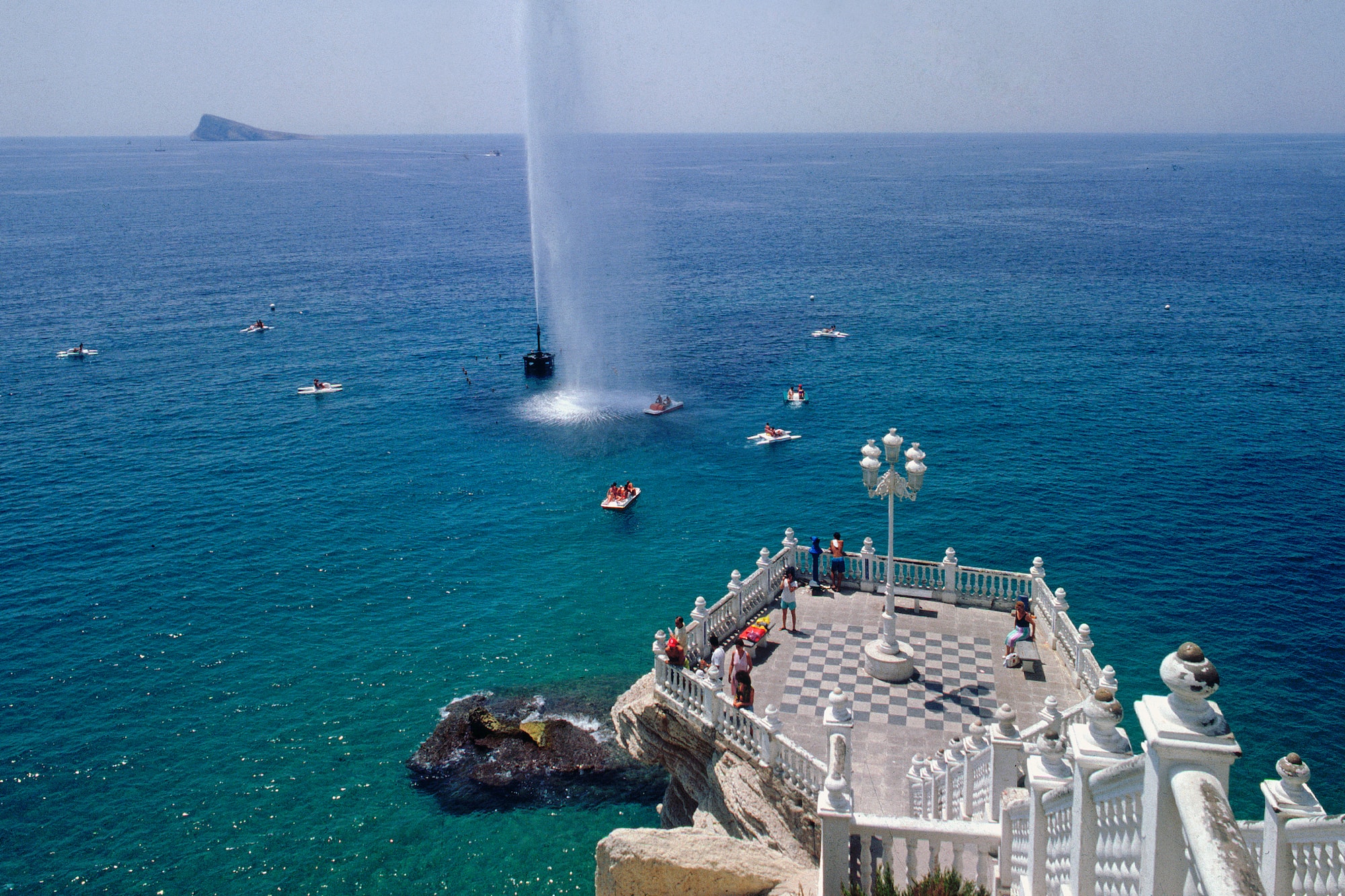 a fountain in the water